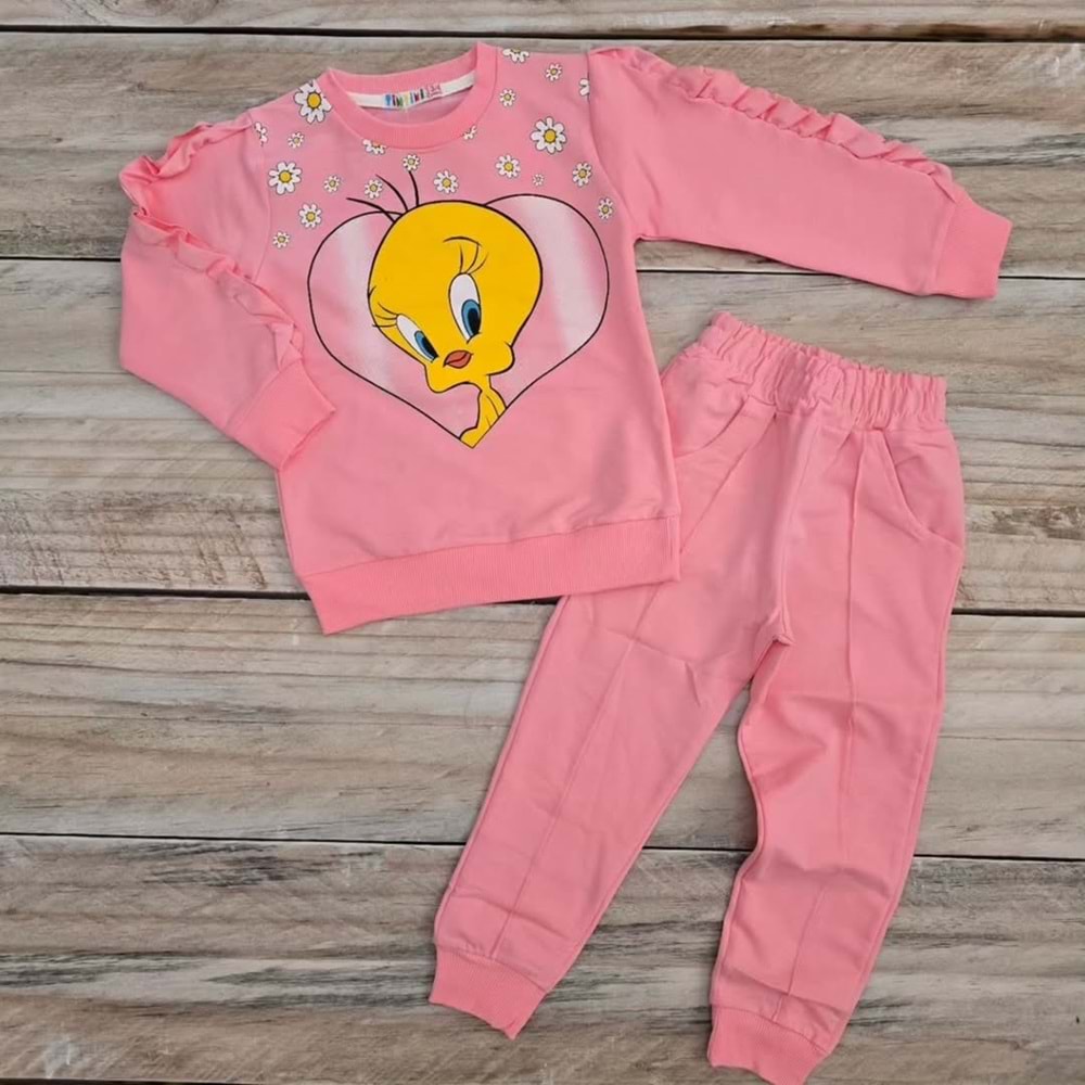 TWEETY DESENLİ MEVSİMLİK TAKIM - PEMBE - 9-10 YAŞ