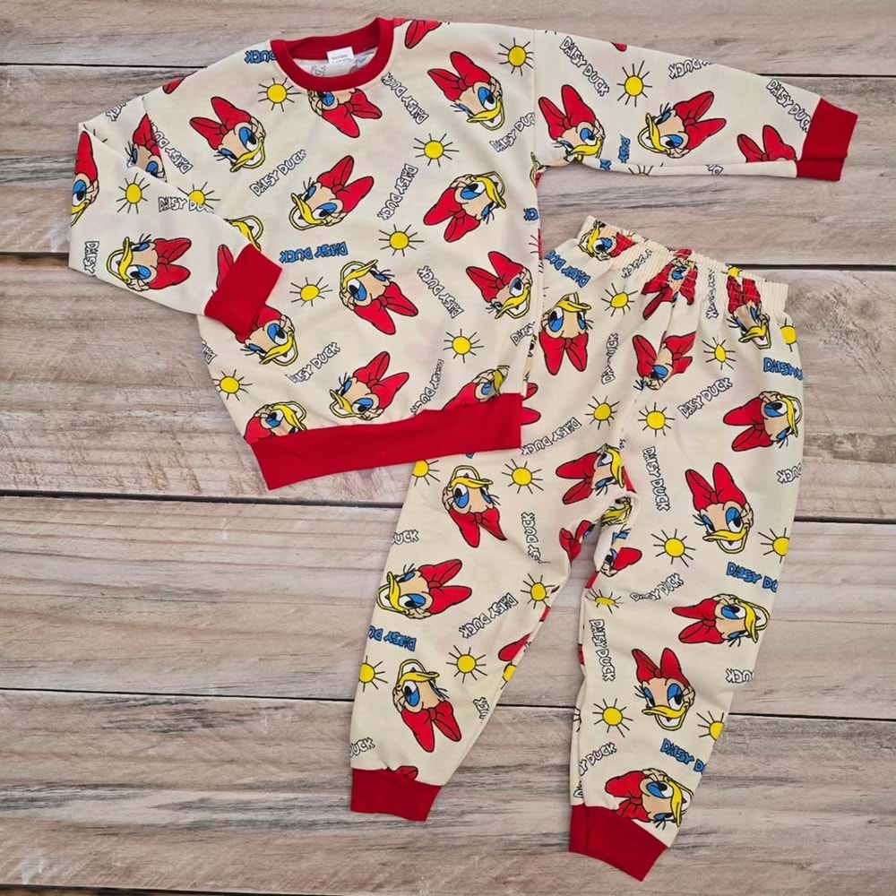 (3-12) Yaş DAİSY DESENLİ MEVSİMLİK PİJAMA TAKIMI