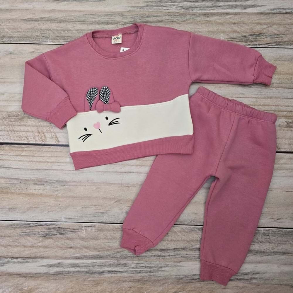 (1-4) Yaş KEDİ DESENLİ ÜÇ İP TAKIM