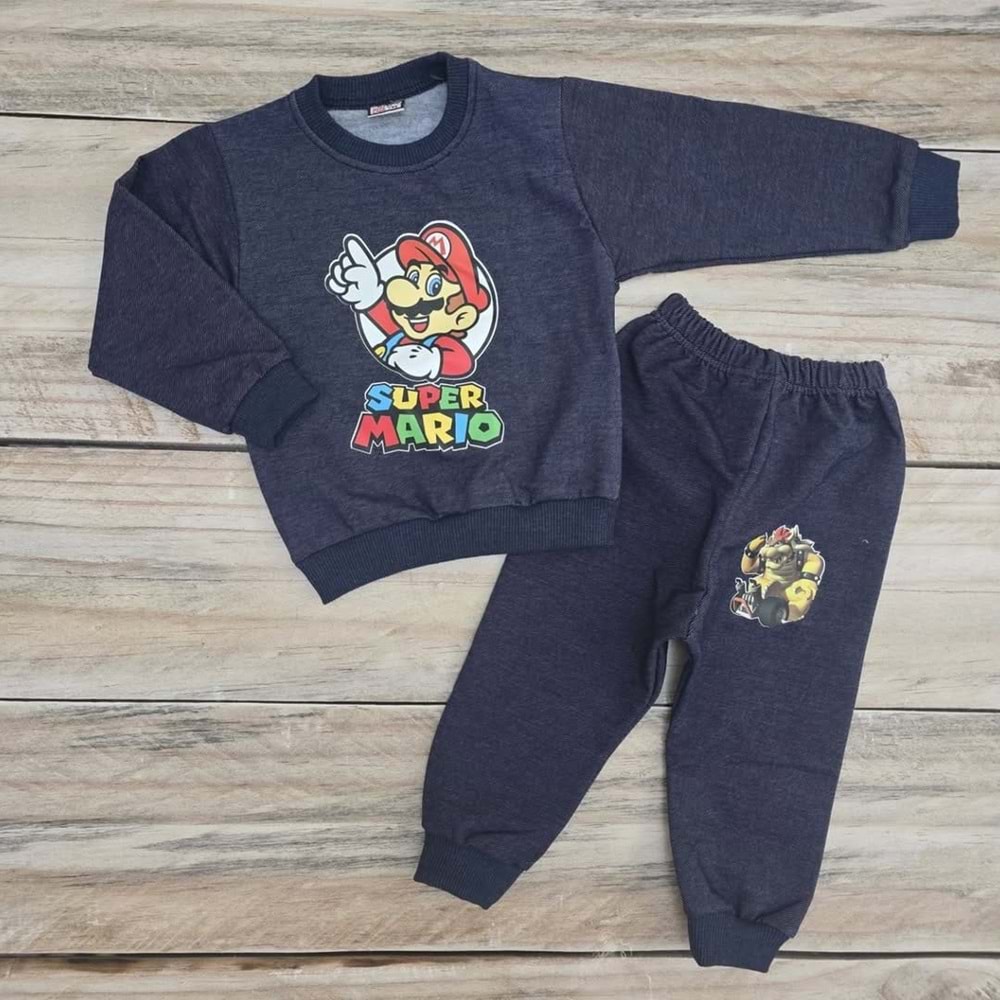 SUPER MARIO DESENLİ TAKIM - LACİVERT - 2 YAŞ