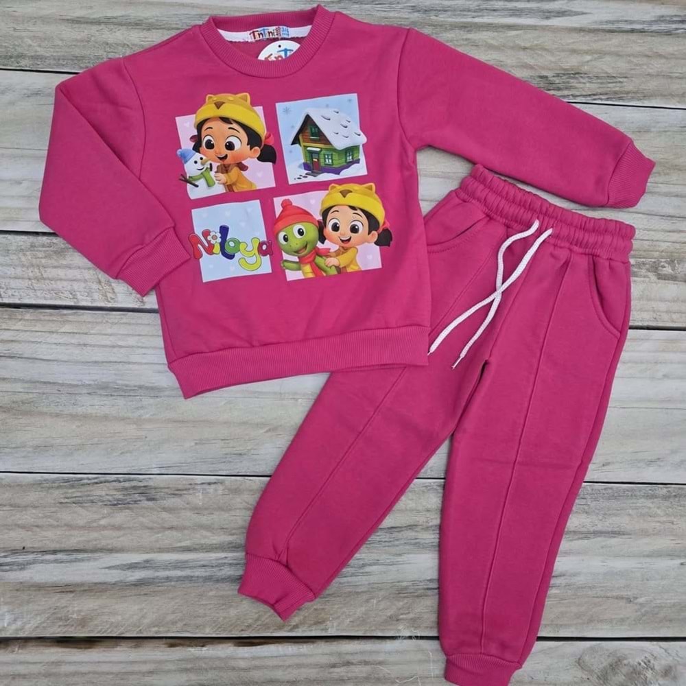 NİLOYA BASKILI ÜÇ İP ŞARDONLU TAKIM