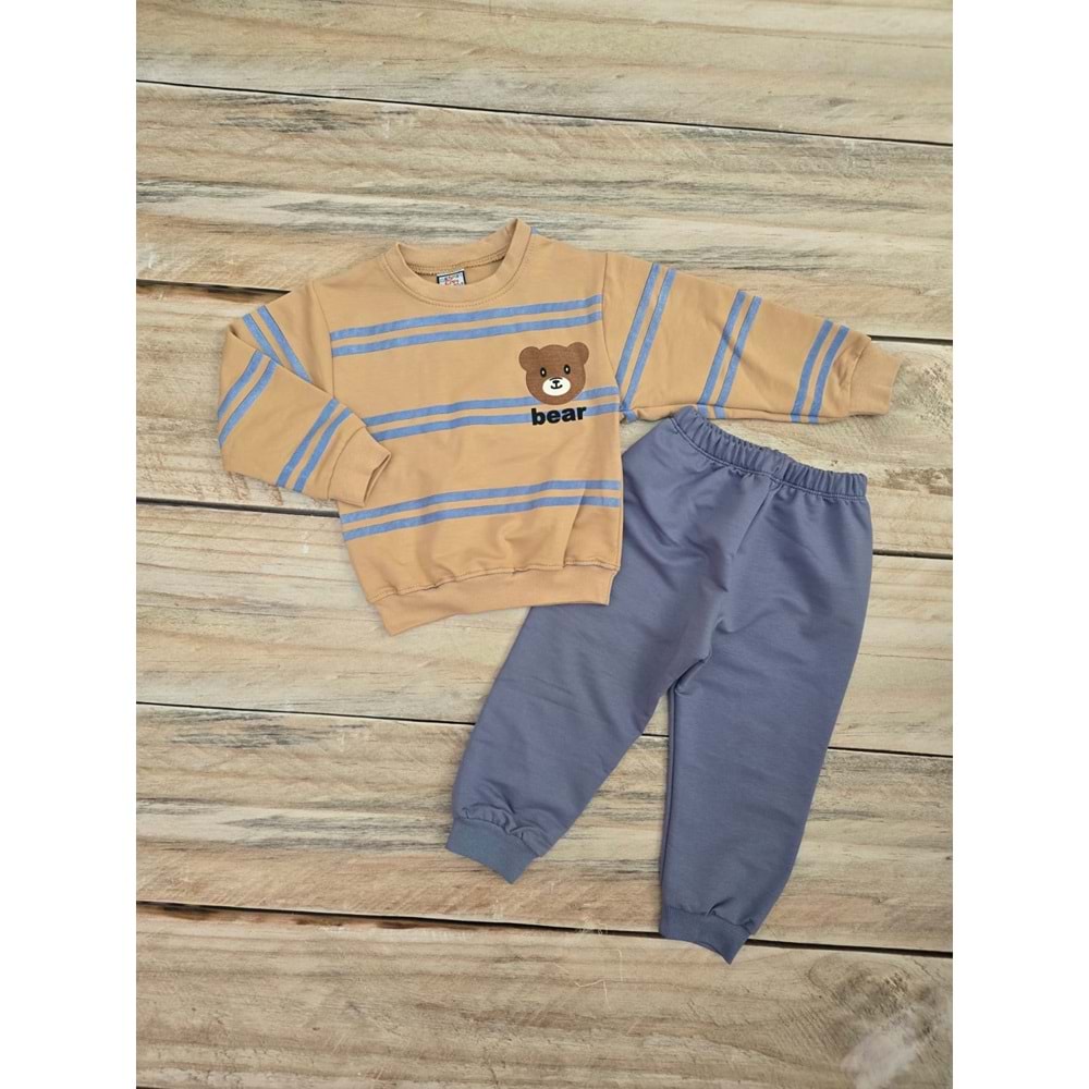 KESKİNCAN BEAR DESENLİ MEVSİMLİK TAKIM - MAVİ - 2 YAŞ