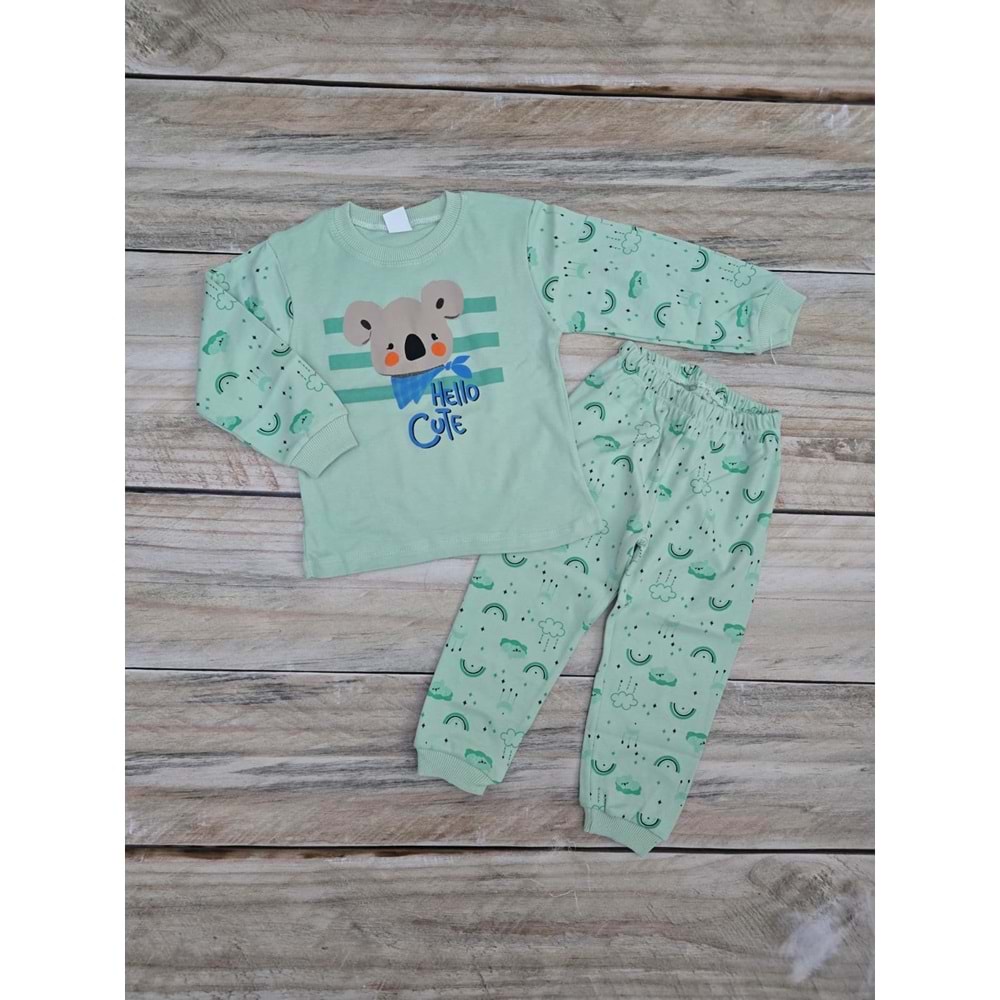 KOALA DESENLİ MEVSİMLİK PİJAMA TAKIMI - YEŞİL - 4 YAŞ