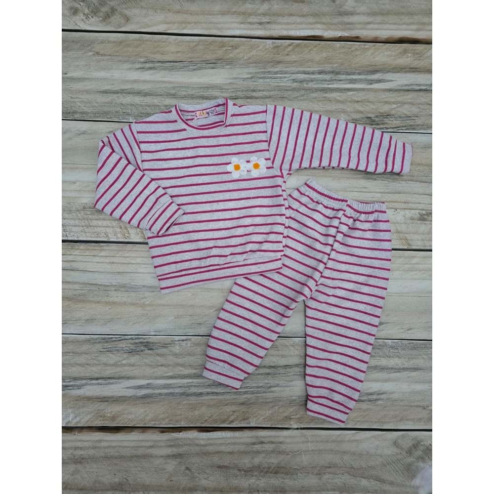 KESKİNCAN PAPATYA NAKIŞLI MEVSİMLİK TAKIM - GRİ - 4 YAŞ