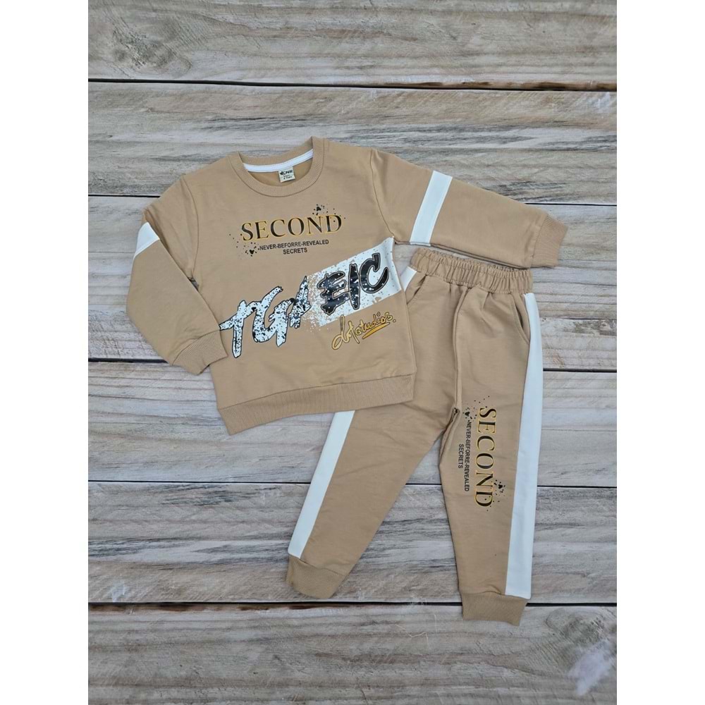 ÇNR SECOND BASKILI MEVSİMLİK TAKIM - KAHVERENGİ - 10 YAŞ