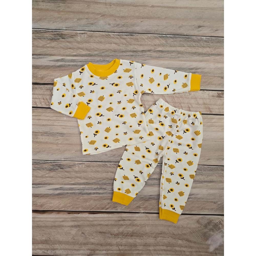 (1-6) Yaş ÇUM ÇUM PAPATYA DESENLİ MEVSİMLİK PİJAMA TAKIMI