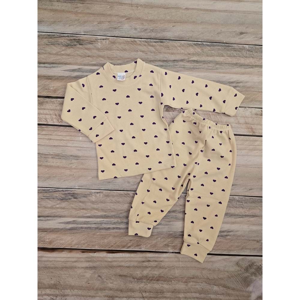ÇUM ÇUM KALPLİ MEVSİMLİK PİJAMA TAKIMI - DESENLİ - 1 YAŞ