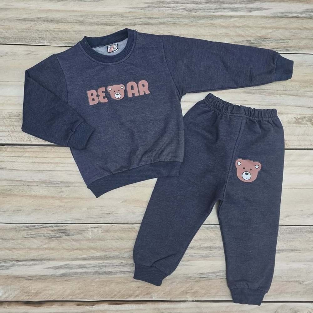 (2-5) Yaş KESKİNCAN BEAR YAZILI TAKIM - LACİVERT - 2 YAŞ