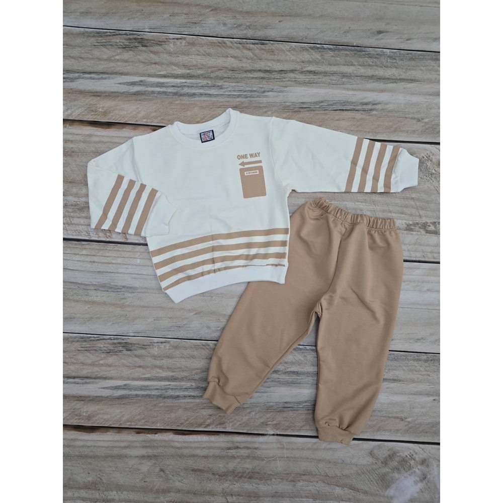 (2-5) Yaş KESKİNCAN ONE WAY MEVSİMLİK TAKIM - KAHVERENGİ - 8 YAŞ