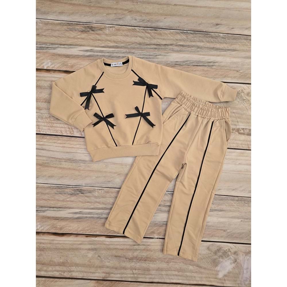 (4-10) Yaş ARTEX KURDALELİ MEVSİMLİK TAKIM - KAHVERENGİ - 8-9 YAŞ