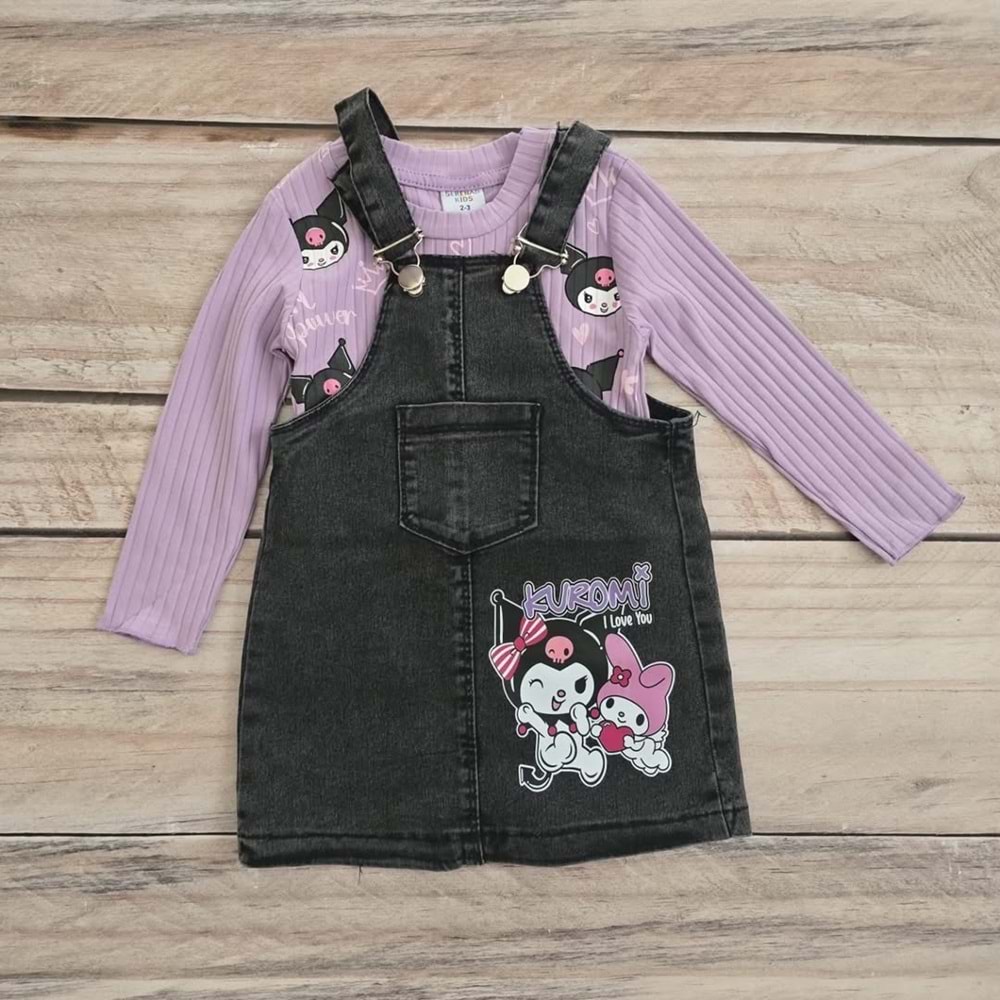 (2-7) Yaş LOVE KUROMİ KOT SLOPET - MOR - 2-3 YAŞ