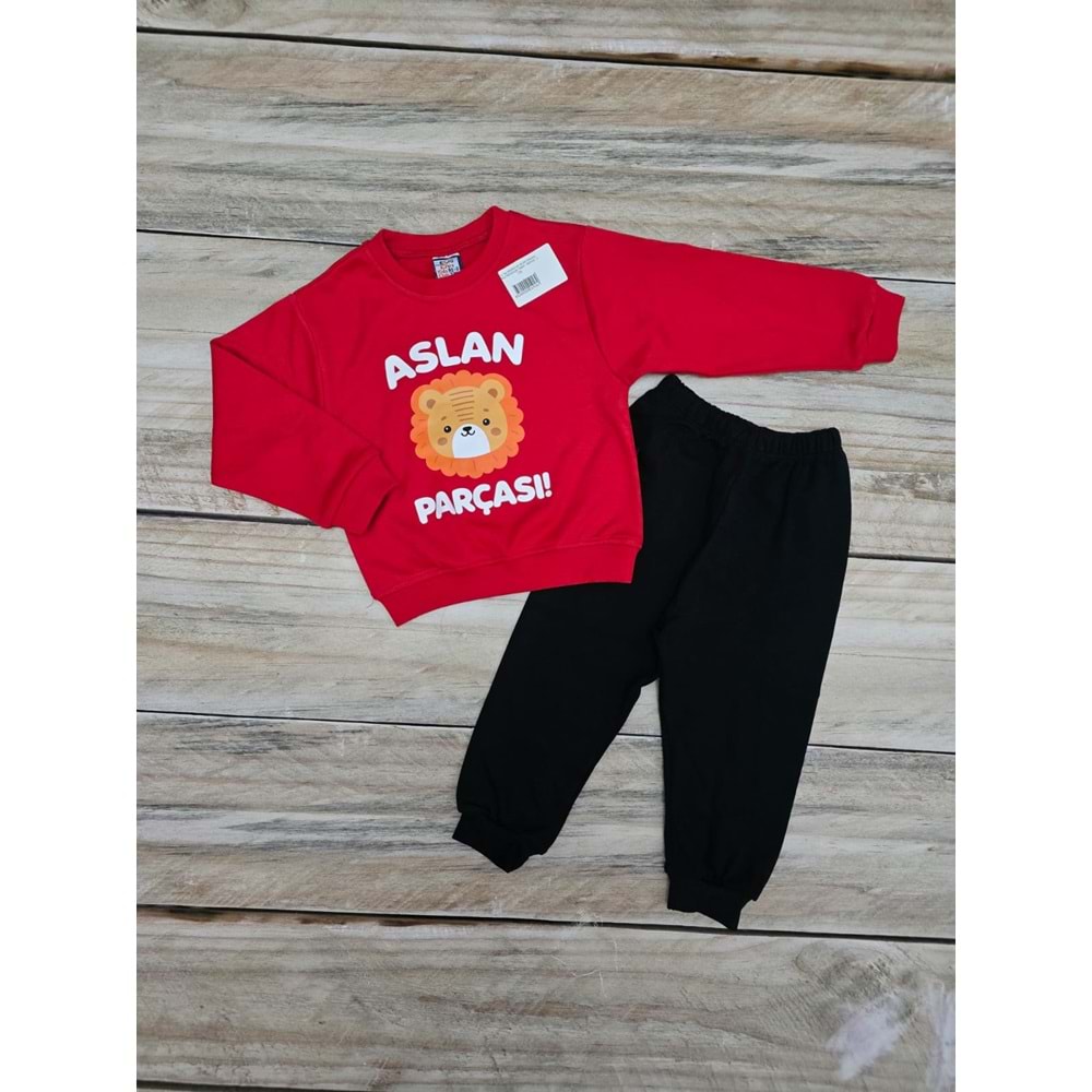 (2-5) Yaş KESKİNCAN ASLAN PARÇASI BASKILI MEVSİMLİK TAKIM