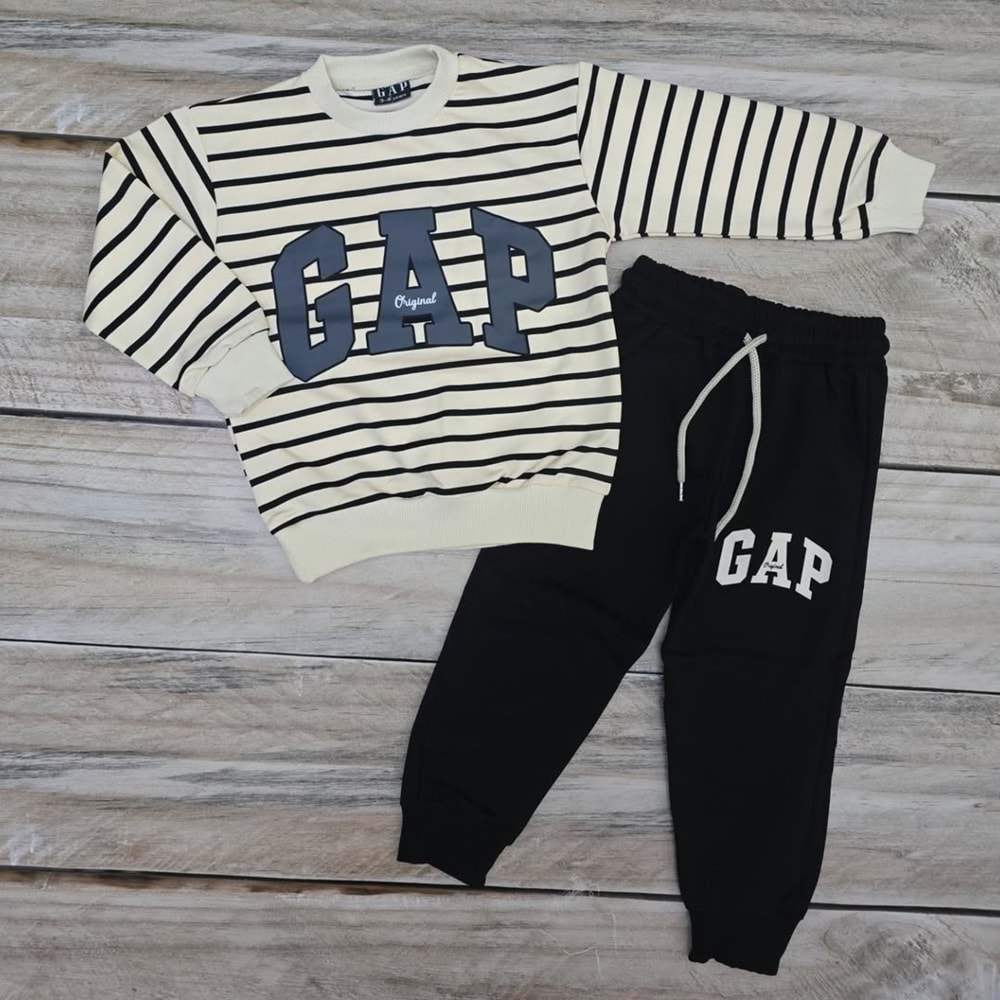 (3-10) Yaş GP TİNTİNİ ÇİZGİLİ MEVSİMLİK TAKIM - SİYAH - 3-4 YAŞ