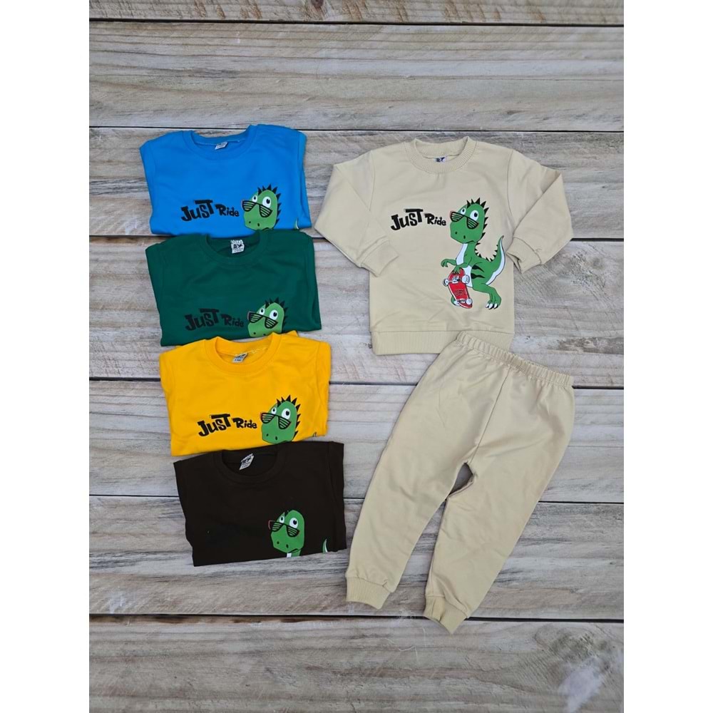 (1-3) Yaş PEGAS JUST RIDE DİNO DESENLİ MEVSİMLİK TAKIM