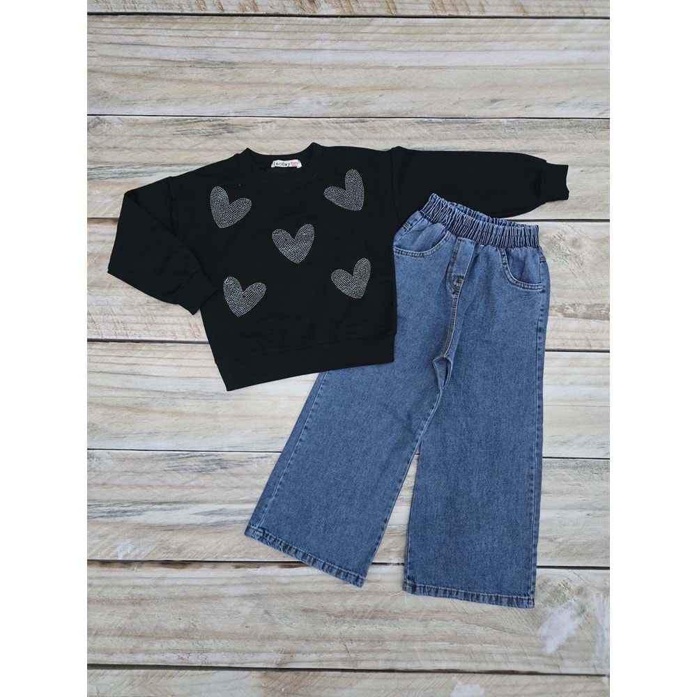 (6-10) Yaş İNCİLAY KALP TAŞLI KOTLU TAKIM