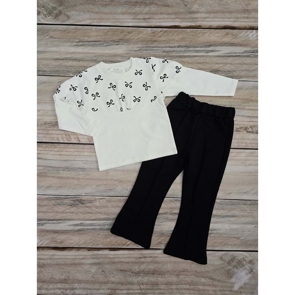 (2-5) Yaş GB FİYONK BASKILI MEVSİMLİK TAKIM - BEYAZ - 2 YAŞ