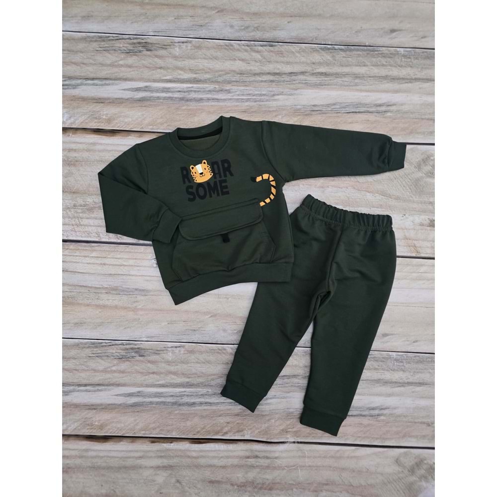 (1-4) Yaş ARTEX ROAR SOME DESENLİ MEVSİMLİK TAKIM - YEŞİL - 1 YAŞ