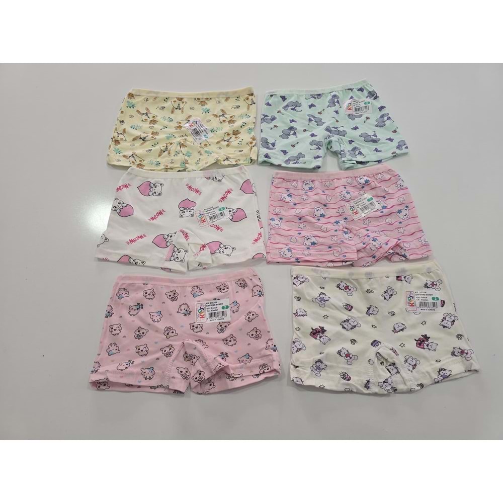 (2-10) YAŞ KIZ ÇOCUK BOXER - DESENLİ - 8 YAŞ