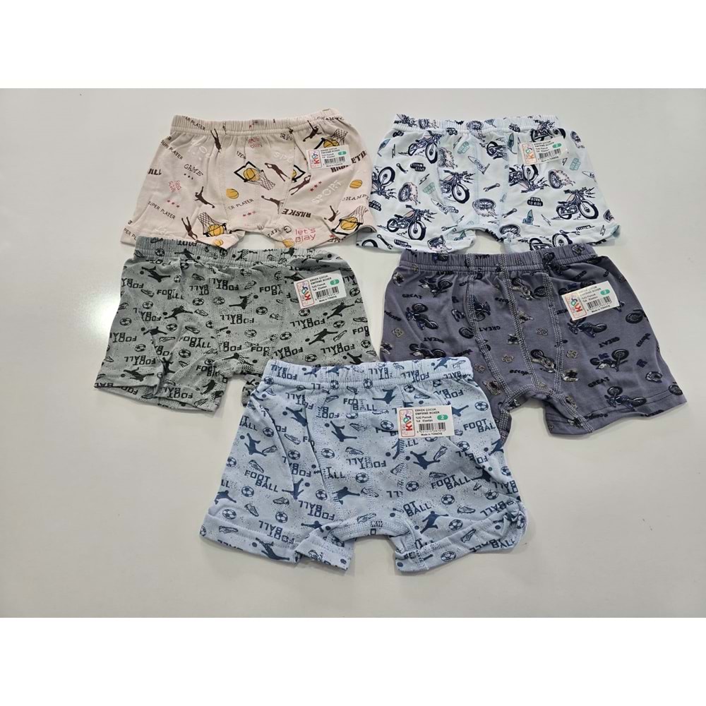 (2-10) Yaş ERKEK ÇOCUK BOXER - DESENLİ - 2 YAŞ