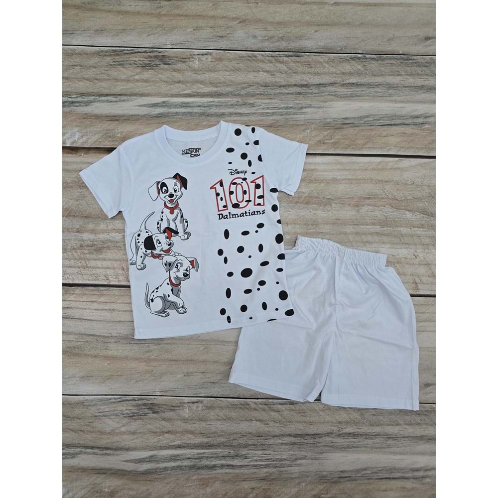 (2-5) Yaş KESKİNCAN DALMATIANS BASKILIŞORTLU TAKIM - BEYAZ - 2 YAŞ