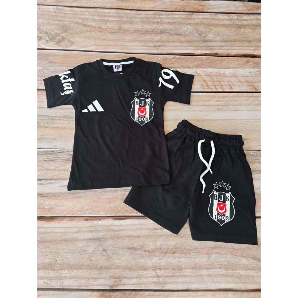 (2-12) Yaş TİNTİNİ BŞK TARAFTAR BASKILI ŞORTLU TAKIM - SİYAH - 3-4 YAŞ