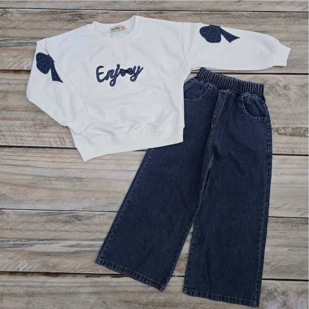 (6-7) Yaş İNCİLAY ENJOY DESENLİ KOT TAKIM - DESENLİ - 6 YAŞ