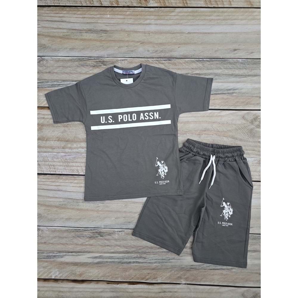 (5-12) Yaş TİNTİNİ UPL BASKILI ŞORTLU TAKIM - GRİ - 5-6 YAŞ