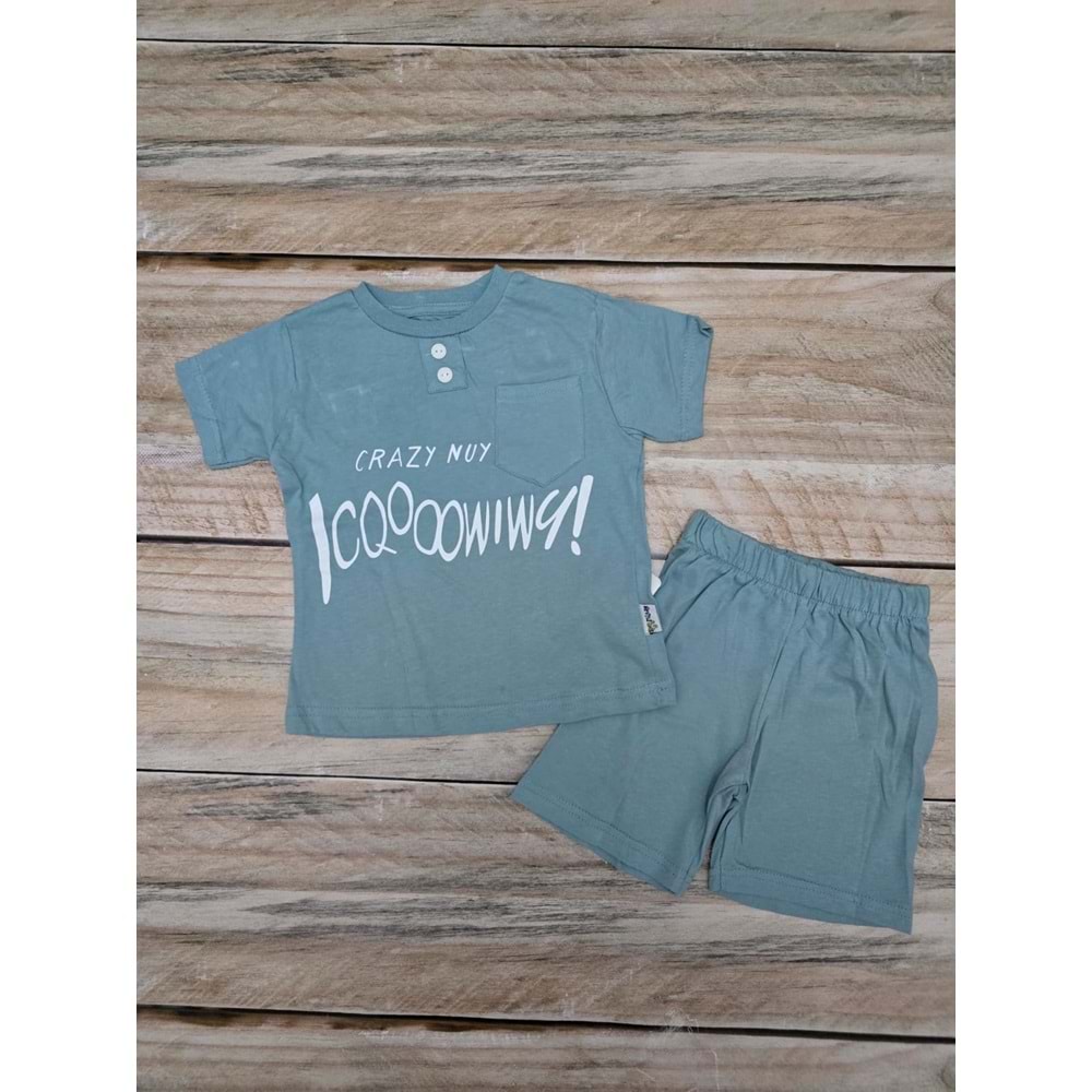 (1-4) Yaş NİRVANA KIDS GÖĞÜS CEPLİ ŞORTLU TAKIM - YEŞİL - 4 YAŞ