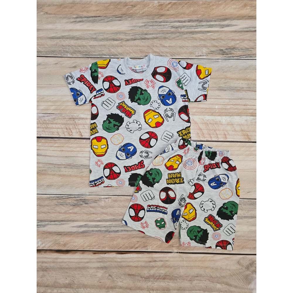 (3-10) Yaş DEFNECAN SPIDEY DESENLİ ŞORTLU TAKIM - DESENLİ - 7-8 YAŞ