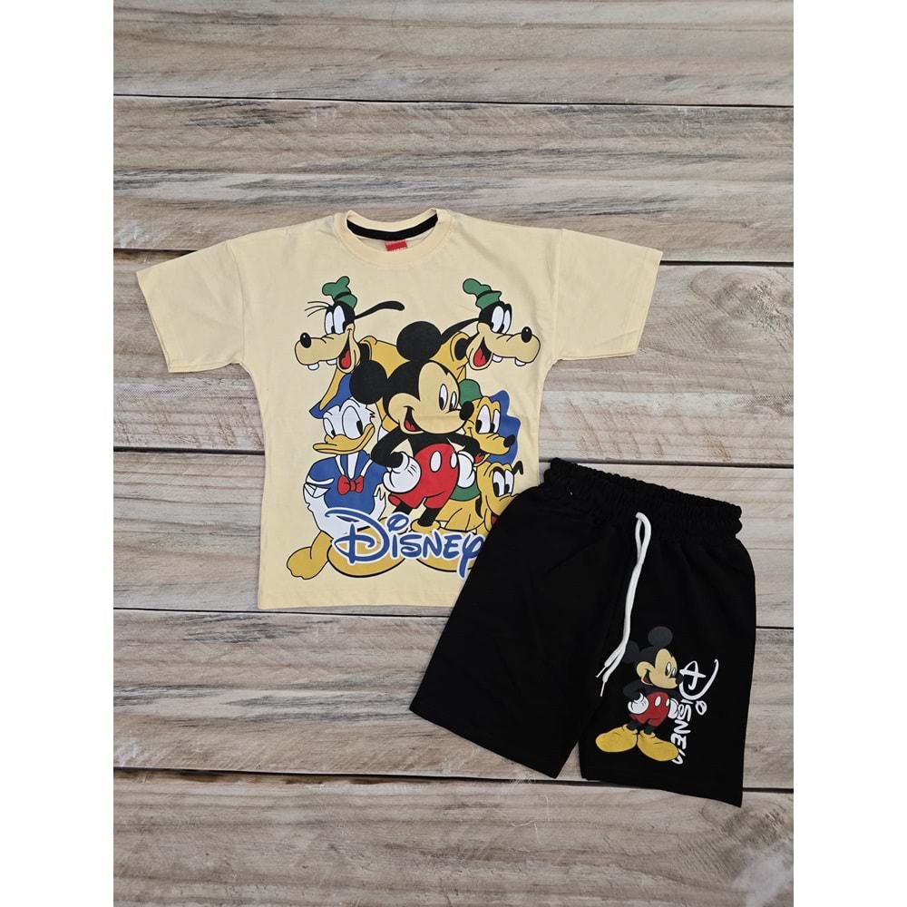 (3-10) Yaş MRT KIDS MICKEY MOUSE DESENLİ ŞORTLU TAKIM - DESENLİ - 3-4 YAŞ