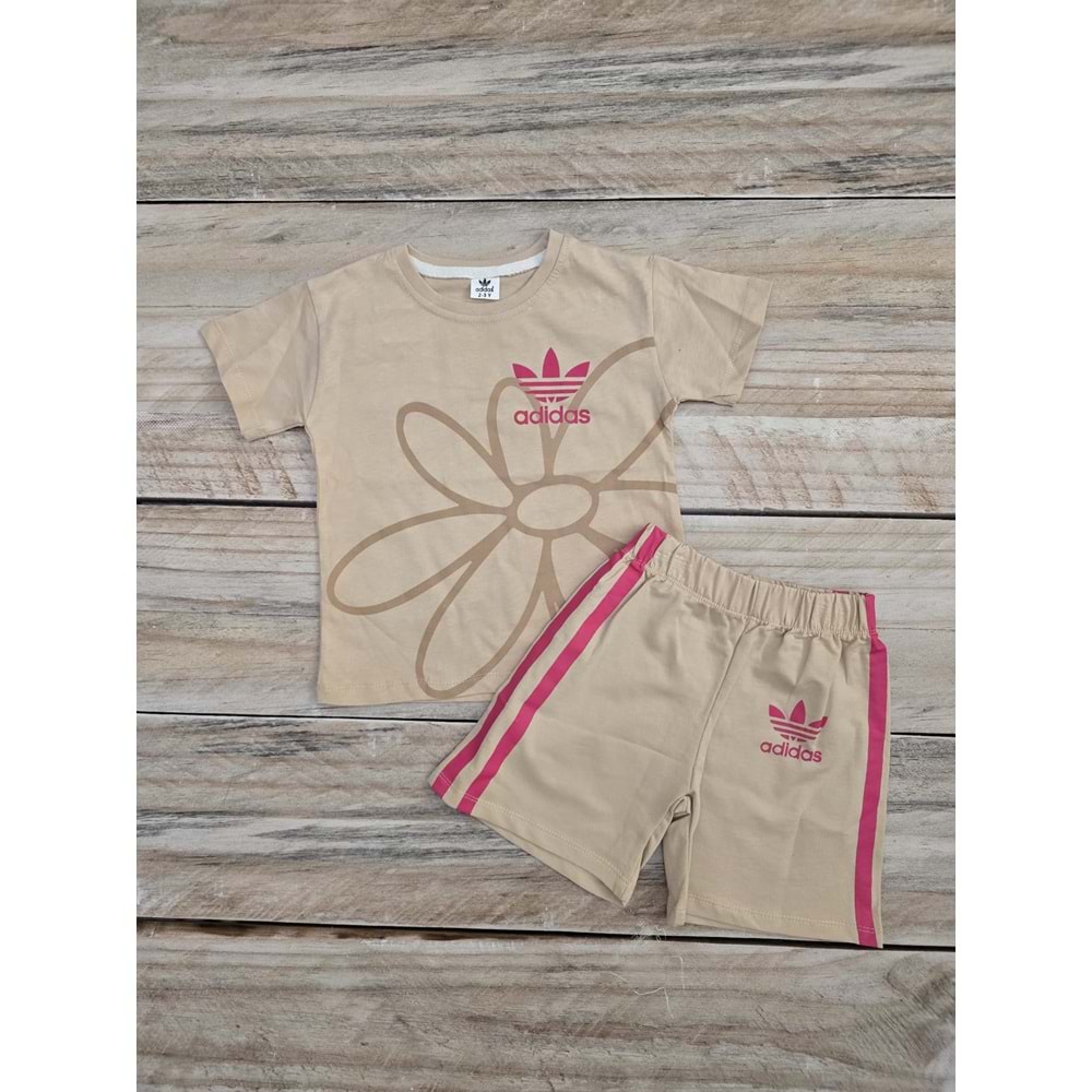 (2-7) Yaş ADS ALWAYS ORIGINAL DESENLİ ŞORTLU TAKIM - KREM - 7-8 YAŞ