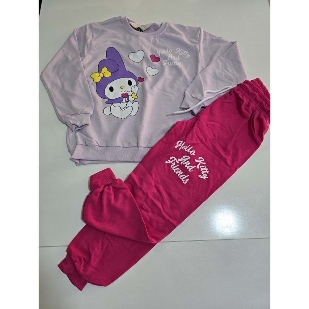(7-10) Yaş VOİ HELLO KITTY DESENLİ MEVSİMLİK TAKIM - MOR - 7-8 YAŞ - ST00816-MOR-7-8 YAŞ