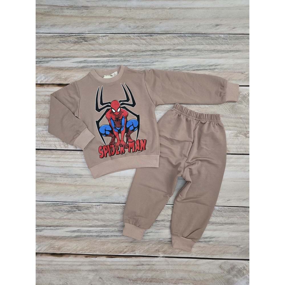 (3-7) Yaş DIGIDIK SPIDERMAN DESENLİ MEVSİMLİK TAKIM - KAHVERENGİ - 4 YAŞ