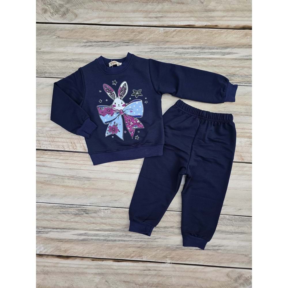 (3-7) Yaş DIGIDIK LITTLE BUNNY DESENLİ MEVSİMLİK TAKIM - LACİVERT - 5 YAŞ