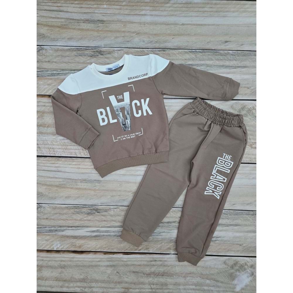 (4-12) Yaş MİLLA LIFE THE BLACK DESENLİ MEVSİMLİK TAKIM - KAHVERENGİ - 10-11 YAŞ