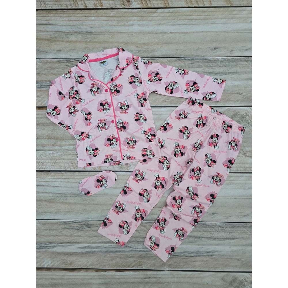 (4-12) Yaş PİJAKIDS PİNK MINNIE MOUSE DESENLİ MEVSİMLİK PİJAMA TAKIMI - DESENLİ - 11-12 YAŞ