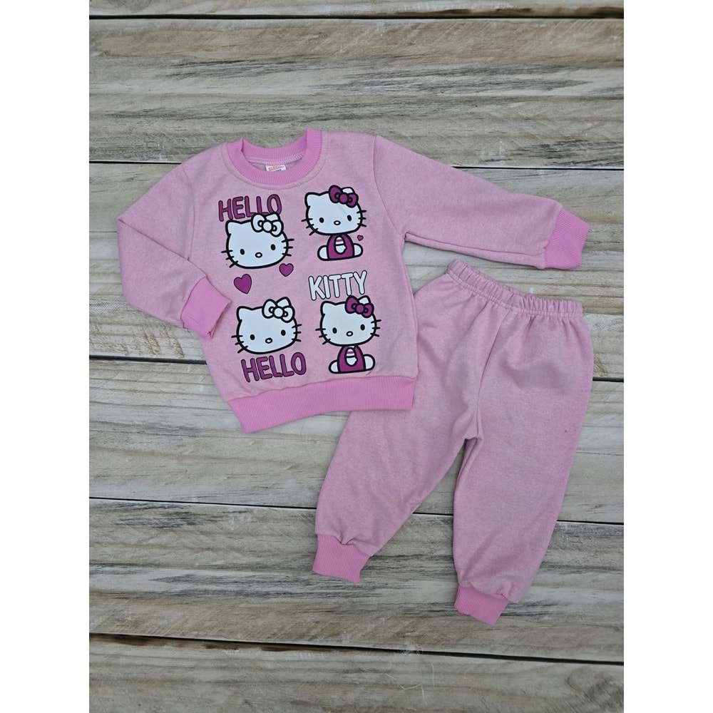 (1-7)Yaş HAMARAT KIDS HELLO KITTY DESENLİ MEVSİMLİK TAKIM - AÇIK PEMBE - 7-8 YAŞ