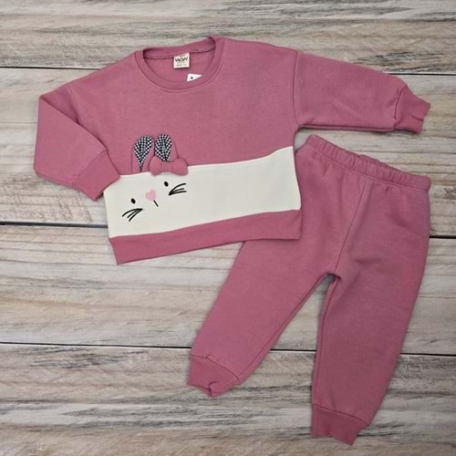 (1-4) Yaş KEDİ DESENLİ ÜÇ İP TAKIM