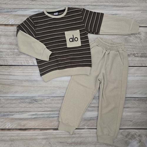 (5-12) Yaş ALO ÇİZGİLİ SELANİK KUMAŞ TAKIM