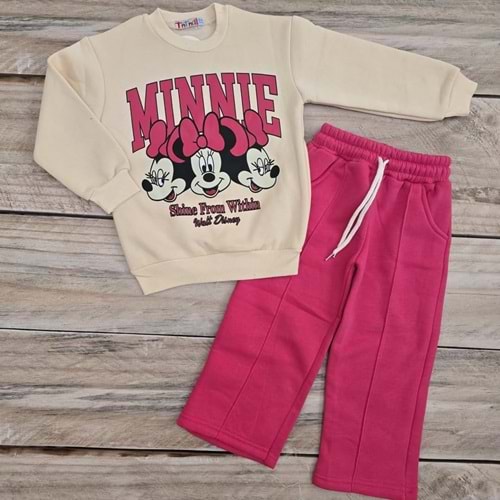 (3-10) Yaş TİNTİNİ MINNIE MOUSE ÜÇ İP ŞARDONLU TAKIM