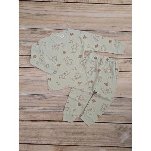 (4-5-6) Yaş ÇUM ÇUM BEAR BASKILI MEVSİMLİK PİJAMA