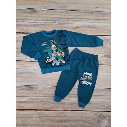 (3-7) Yaş SELFİE MINECRAFT DESENLİ MEVSİMLİK TAKIM