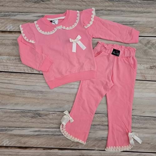 (3-10) Yaş KARATAŞ YAKA GÜPÜRLÜ MEVSİMLİK TAKIM