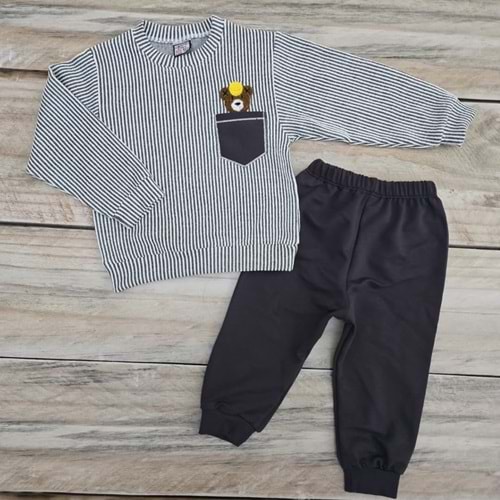 (2-5) Yaş KESKİNCAN GÖĞÜS CEPLİ ÇİZGİLİ MEVSİMLİK TAKIM