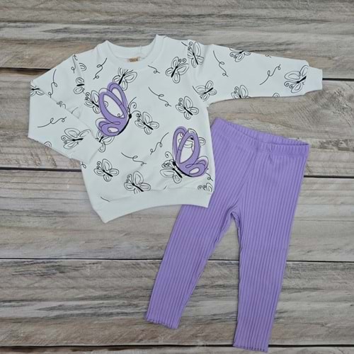 (2-5) Yaş DECO KELEBEK DESENLİ MEVSİMLİK TAKIM