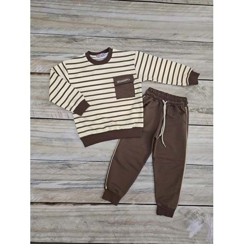 (3-10) Yaş TİNTİNİ GÖĞÜS CEPLİ ÇİZGİLİ MEVSİMLİK TAKIM