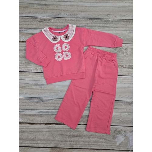 (4-12) Yaş MİLLA KİDS GOOD İŞLEMELİ GÜPÜRLÜ YAKA MEVSİMLİK TAKIM