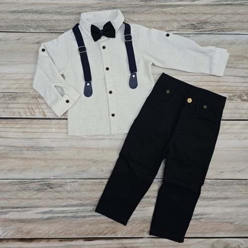 (1-8) Yaş CELIX SLOPETLİ KETEN PANTOLONLU TAKIM