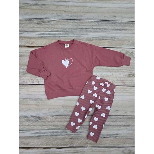 (1-4) Yaş WOW KALP DESENLİ MEVSİMLİK TAKIM