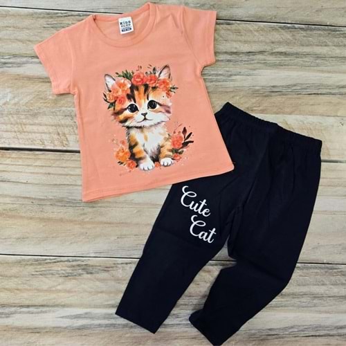 (1-2-3) Yaş MEMOCAN KEDİ BASKILI TAYTLI TAKIM